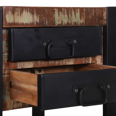 vidaXL End Table Multicolour 40 x 40 x 80 cm Solid Reclaimed Wood