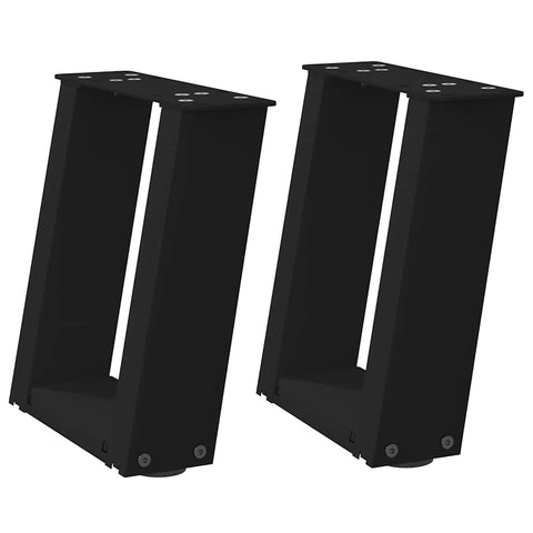 vidaXL Coffee Table Legs U-Shaped 2 pcs Black 30x(30-31) cm Steel