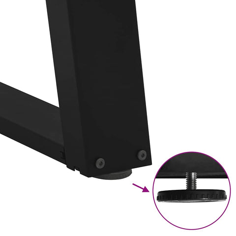 vidaXL Coffee Table Legs U-Shaped 2 pcs Black 30x(30-31) cm Steel