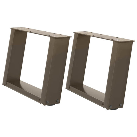 vidaXL Coffee Table Legs U-Shaped 2 pcs Natural Steel 50x(30-31) cm Steel