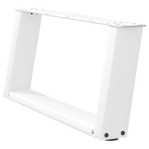 vidaXL Coffee Table Legs U-Shaped 2 pcs White 60x(30-31) cm Steel