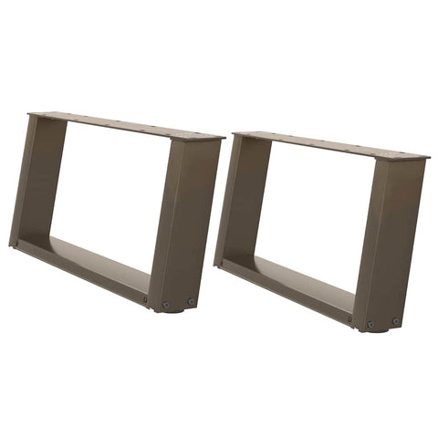 vidaXL Coffee Table Legs U-Shaped 2 pcs Natural Steel 60x(30-31) cm Steel