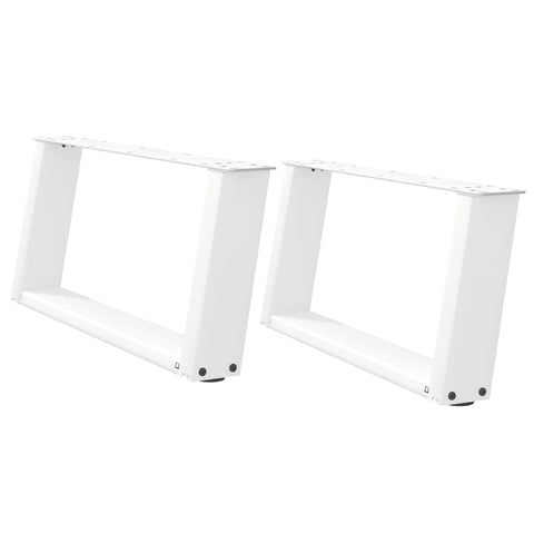 vidaXL Coffee Table Legs U-Shaped 2 pcs White 70x(30-31) cm Steel