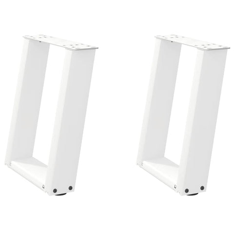 vidaXL Coffee Table Legs U-Shaped 2 pcs White 28x(42-43) cm Steel
