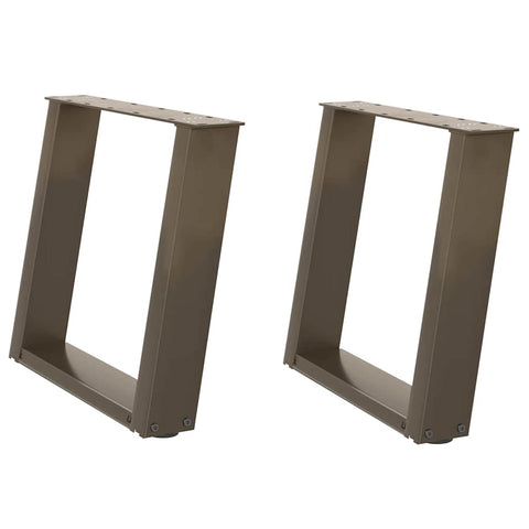 vidaXL Coffee Table Legs U-Shaped 2 pcs Natural Steel 50x(42-43) cm Steel