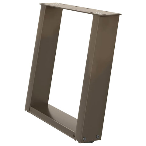 vidaXL Coffee Table Legs U-Shaped 2 pcs Natural Steel 50x(42-43) cm Steel