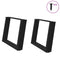 vidaXL Coffee Table Legs U-Shaped 2 pcs Black 60x(42-43) cm Steel