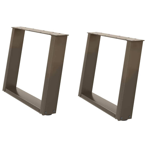 vidaXL Coffee Table Legs U-Shaped 2 pcs Natural Steel 60x(42-43) cm Steel