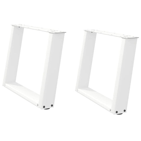 vidaXL Coffee Table Legs U-Shaped 2 pcs White 70x(42-43) cm Steel