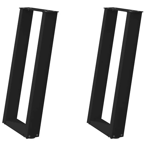 vidaXL Console Table Legs U-Shaped 2 pcs Black 28x(72-73) cm Steel