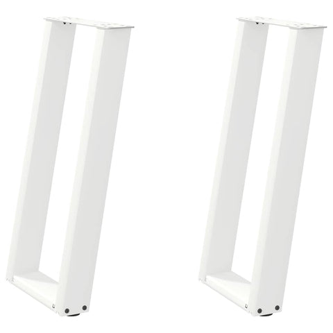 vidaXL Console Table Legs U-Shaped 2 pcs White 28x(72-73) cm Steel