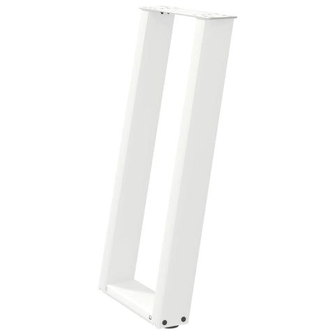 vidaXL Console Table Legs U-Shaped 2 pcs White 28x(72-73) cm Steel