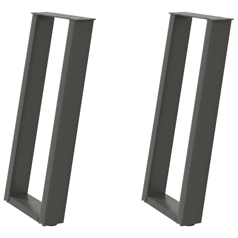 vidaXL Console Table Legs U-Shaped 2 pcs Anthracite 28x(72-73) cm Steel