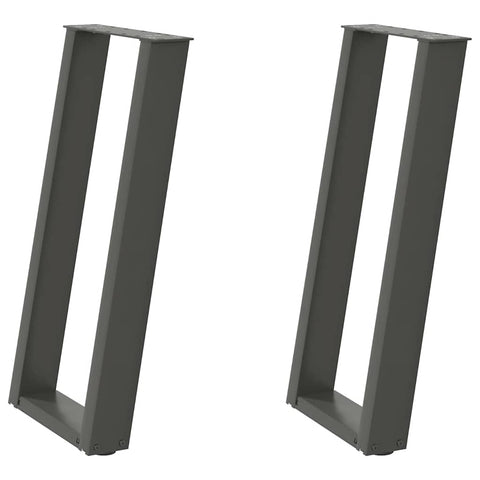 vidaXL Console Table Legs U-Shaped 2 pcs Anthracite 38x(72-73) cm Steel