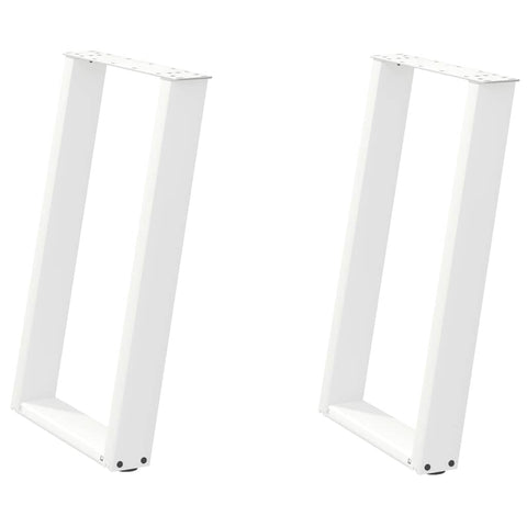 vidaXL Dining Table Legs U-Shaped 2 pcs White 50x(72-73) cm Steel