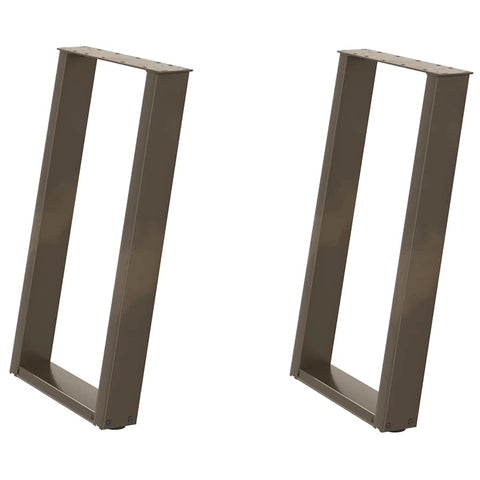 vidXL Dining Table Legs U-Shaped 2 pcs Natural Steel 50x(72-73) cm Steel