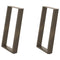 vidXL Dining Table Legs U-Shaped 2 pcs Natural Steel 50x(72-73) cm Steel
