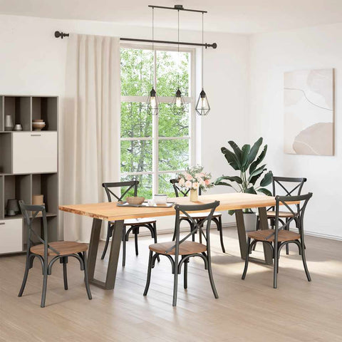 vidXL Dining Table Legs U-Shaped 2 pcs Natural Steel 50x(72-73) cm Steel