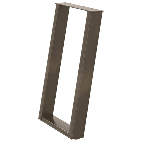 vidXL Dining Table Legs U-Shaped 2 pcs Natural Steel 50x(72-73) cm Steel