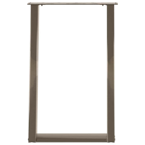 vidXL Dining Table Legs U-Shaped 2 pcs Natural Steel 50x(72-73) cm Steel