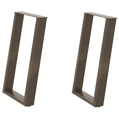 vidXL Dining Table Legs U-Shaped 2 pcs Natural Steel 60x(72-73) cm Steel