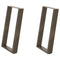 vidXL Dining Table Legs U-Shaped 2 pcs Natural Steel 60x(72-73) cm Steel