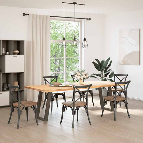 vidXL Dining Table Legs U-Shaped 2 pcs Natural Steel 60x(72-73) cm Steel