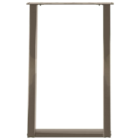 vidXL Dining Table Legs U-Shaped 2 pcs Natural Steel 60x(72-73) cm Steel