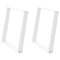 vidXL Dining Table Legs U-Shaped 2 pcs White 70x(72-73) cm Steel