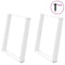 vidXL Dining Table Legs U-Shaped 2 pcs White 80x(72-73) cm Steel