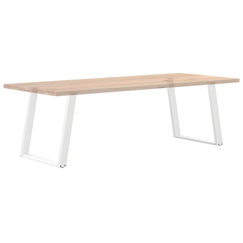 vidXL Dining Table Legs U-Shaped 2 pcs White 80x(72-73) cm Steel
