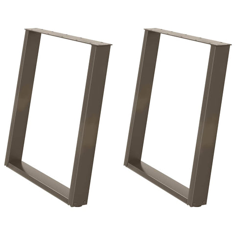 vidXL Dining Table Legs U-Shaped 2 pcs Natural Steel 80x(72-73) cm Steel