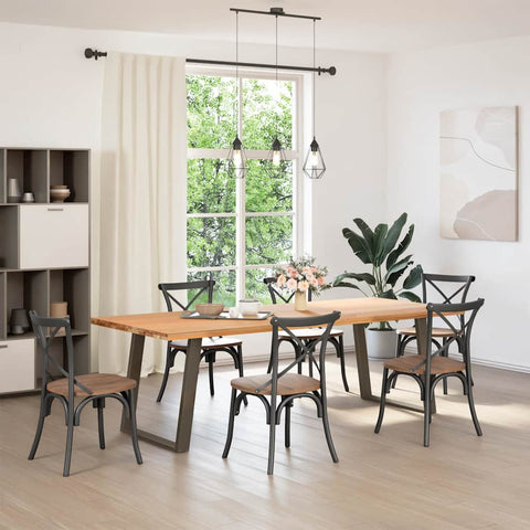 vidXL Dining Table Legs U-Shaped 2 pcs Natural Steel 80x(72-73) cm Steel