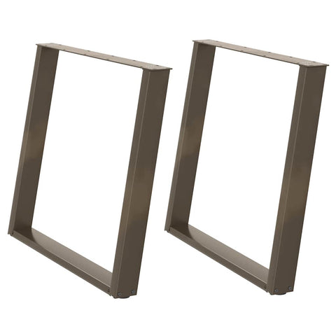 vidaXL Dining Table Legs U-Shaped 2 pcs Natural Steel 90x(72-73) cm Steel