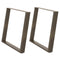 vidaXL Dining Table Legs U-Shaped 2 pcs Natural Steel 90x(72-73) cm Steel
