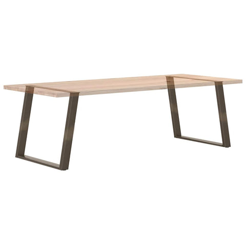 vidaXL Dining Table Legs U-Shaped 2 pcs Natural Steel 90x(72-73) cm Steel