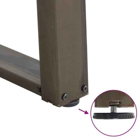 vidaXL Dining Table Legs U-Shaped 2 pcs Natural Steel 90x(72-73) cm Steel
