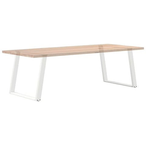 vidXL Dining Table Legs U-Shaped 2 pcs White 100x(72-73) cm Steel