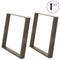 vidXL Dining Table Legs U-Shaped 2 pcs Natural Steel 100x(72-73) cm Steel