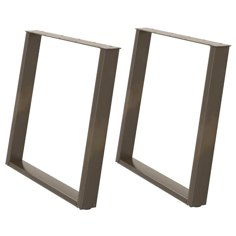 vidXL Dining Table Legs U-Shaped 2 pcs Natural Steel 100x(72-73) cm Steel