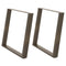 vidXL Dining Table Legs U-Shaped 2 pcs Natural Steel 100x(72-73) cm Steel