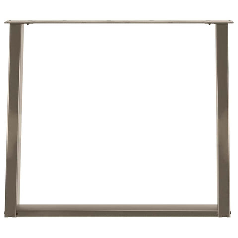 vidXL Dining Table Legs U-Shaped 2 pcs Natural Steel 100x(72-73) cm Steel