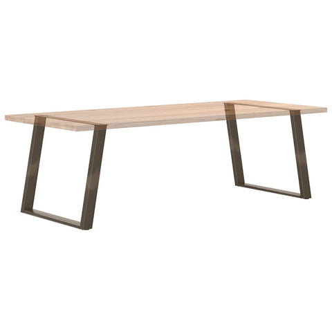 vidXL Dining Table Legs U-Shaped 2 pcs Natural Steel 100x(72-73) cm Steel