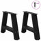 vidaXL Coffee Table Legs A-Shaped 2 pcs Black 30x(30-31) cm Steel