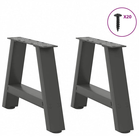 vidaXL Coffee Table Legs A-Shaped 2 pcs Anthracite 40x(30-31) cm Steel