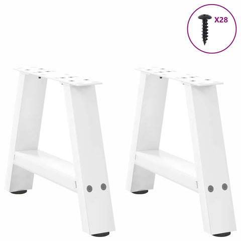 vidaXL Coffee Table Legs A-Shaped 2 pcs White 50x(30-31) cm Steel