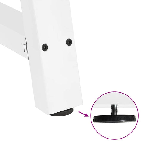 vidaXL Coffee Table Legs A-Shaped 2 pcs White 38x(42-43) cm Steel