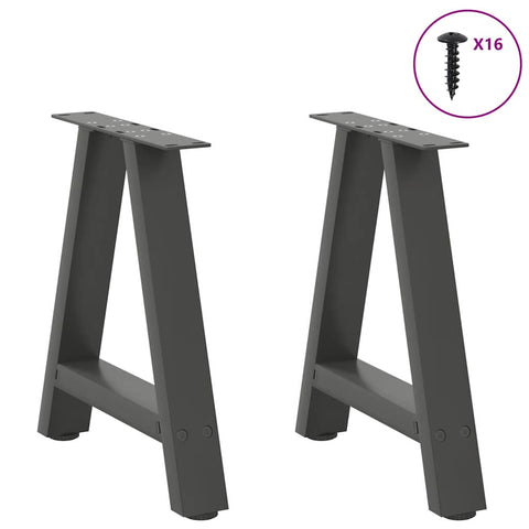 vidaXL Coffee Table Legs A-Shaped 2 pcs Anthracite 38x(42-43) cm Steel