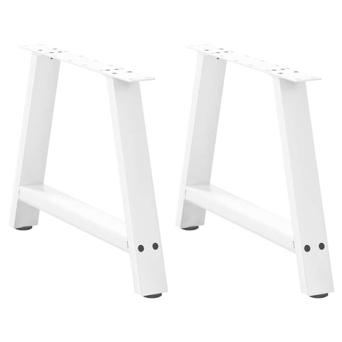 vidaXL Coffee Table Legs A-Shaped 2 pcs White 60x(42-43) cm Steel