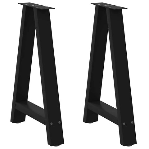 vidaXL Dining Table Legs A-Shaped 2 pcs Black 60x(72-73) cm Steel